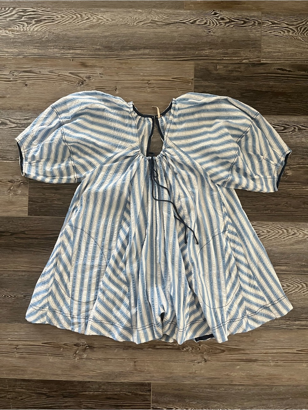 Free People Blue and White Striped Romper